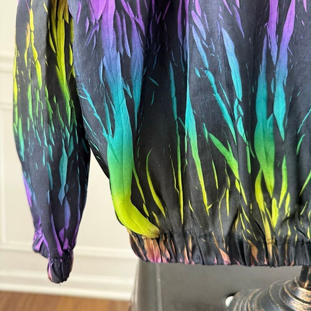 Vintage 90s Surf Style 1/4 Zip Windbreaker Pullover Jacket Interplanetary Multic - Picture 4 of 8